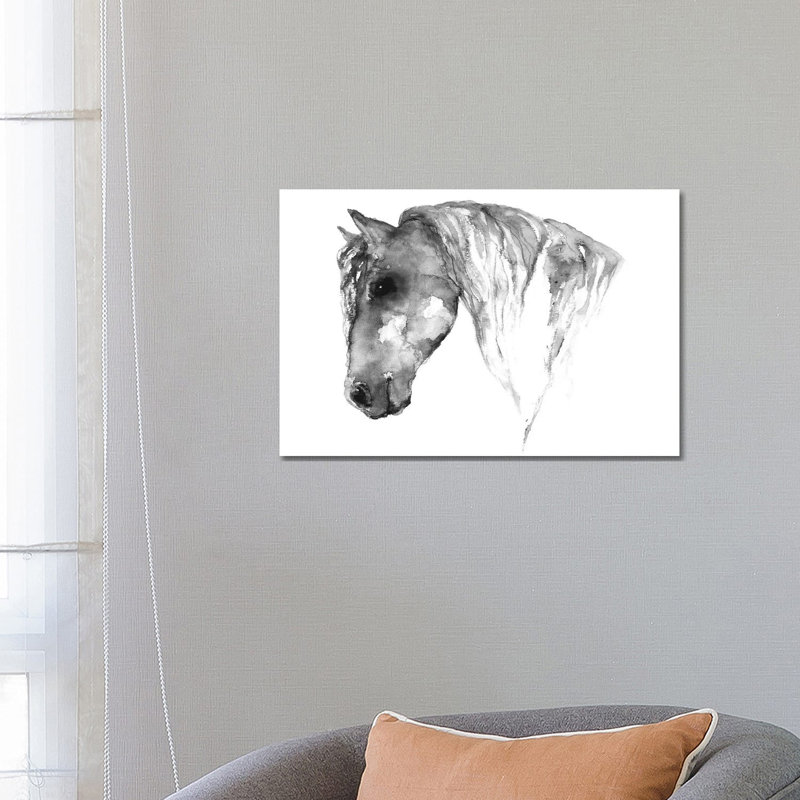 Grey Horse 1 Piece Wrapped Canvas Wall Art, 66.04 cm H x 45.72 cm W x 1.91 cm D