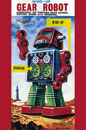 " Wind-up Gear Robot ", 30" H x 20" W