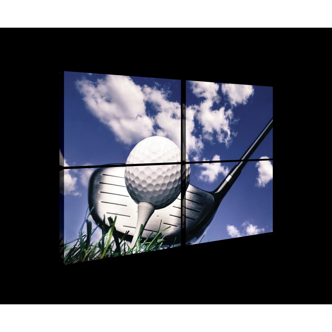 4-tlg. Leinwandbilder-Set Golfspiel Und Blauer Himmel