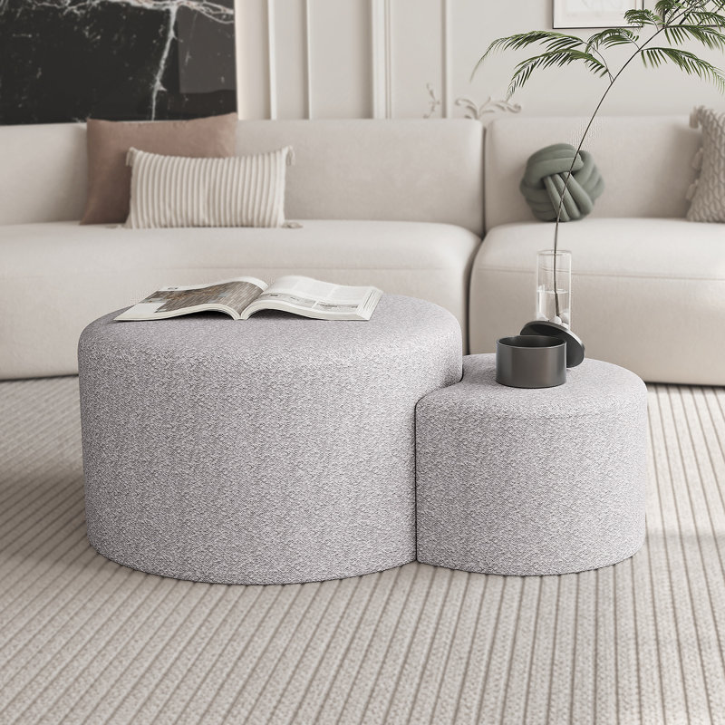 Repose-pieds rectangulaire rembourré en tissu