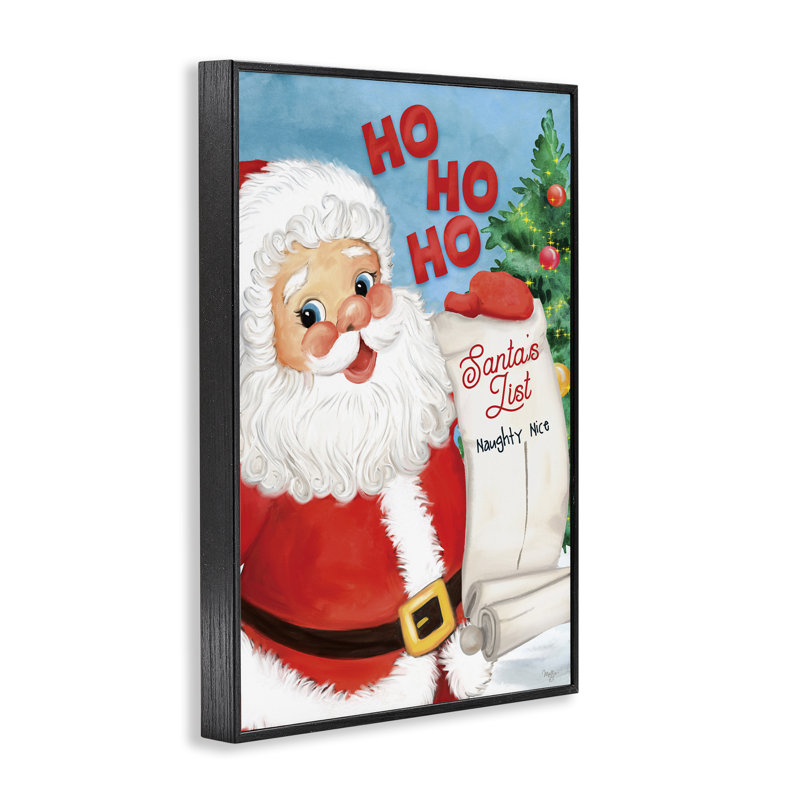 «Santa's Naughty Nice List», art de la giclée encadrée par Mollie B., Giclée encadrée noir minuit, H 30 po x l 20 po