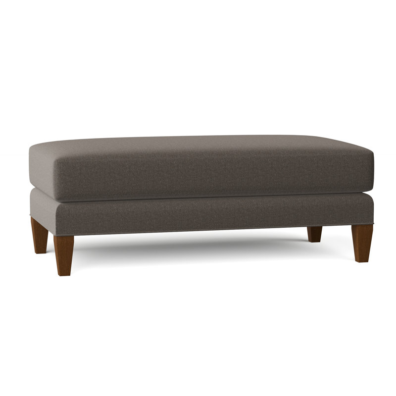 Celeste 48" Upholstered Cocktail Ottoman, Havana Finish, Gray Sugar Performance; 0863-84