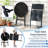 3 PCS Folding Patio Bistro Set with Tempered Glass Coffee Table & 2 Patio Chairs