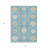 3' X 5' Teal Blue Gray And Ivory Damask Washable Indoor Outdoor Area Rug