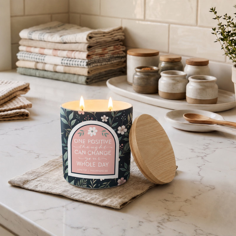 Soy Candle One Positive Thought 13 Oz