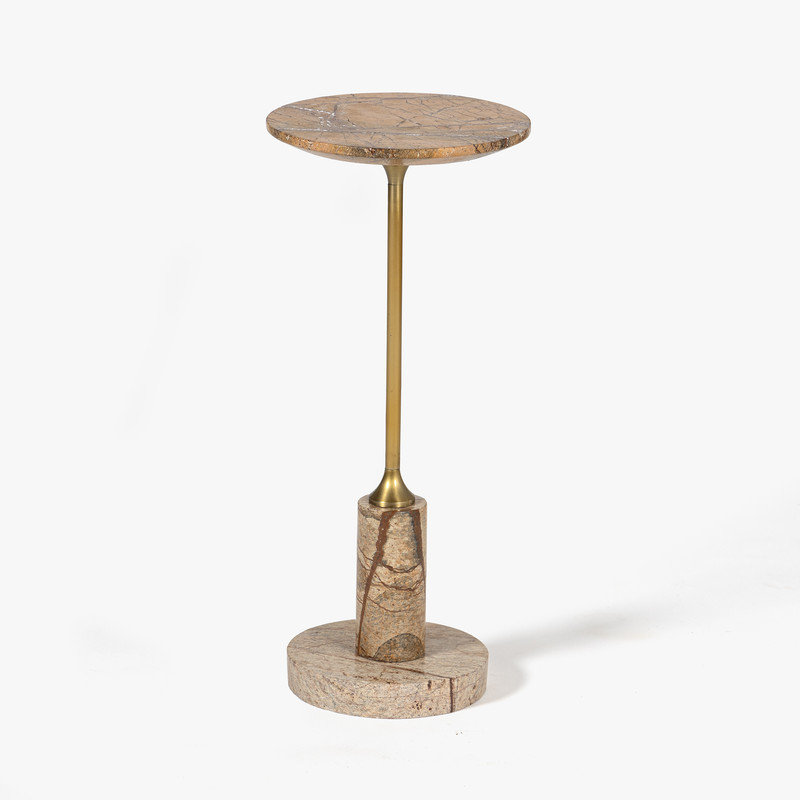 Francesca Marble Drink Table, Brown