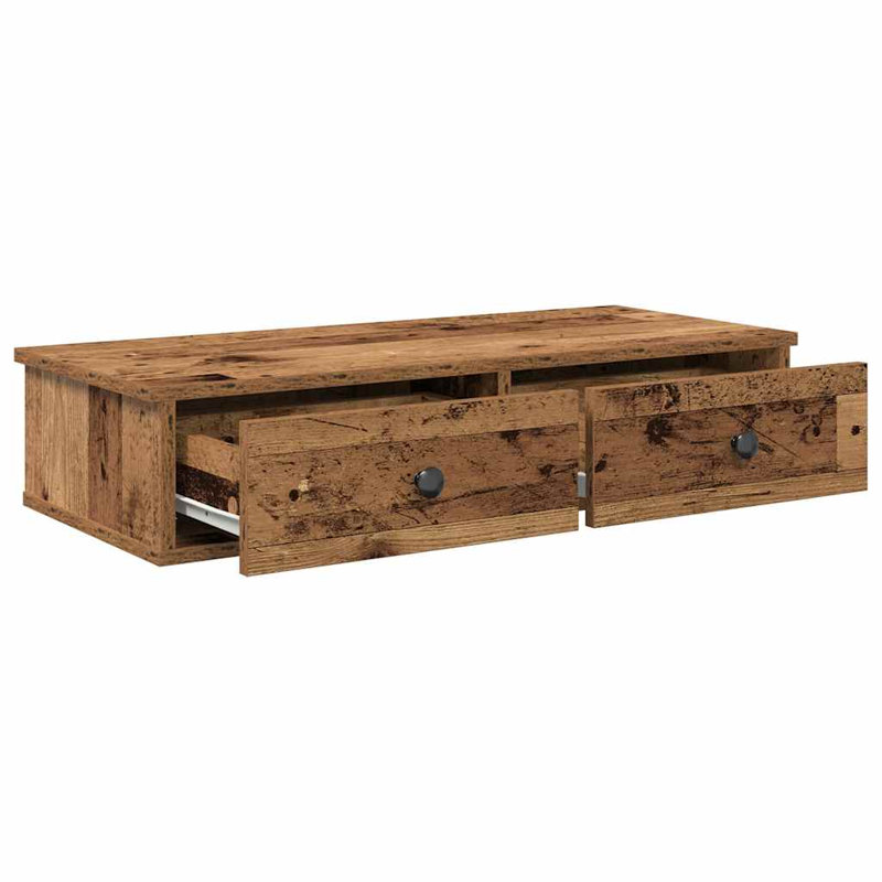 113-9 Wall Mounted Shelf, 17cm H x 80cm W x 31cm D, Reclaimed Wood