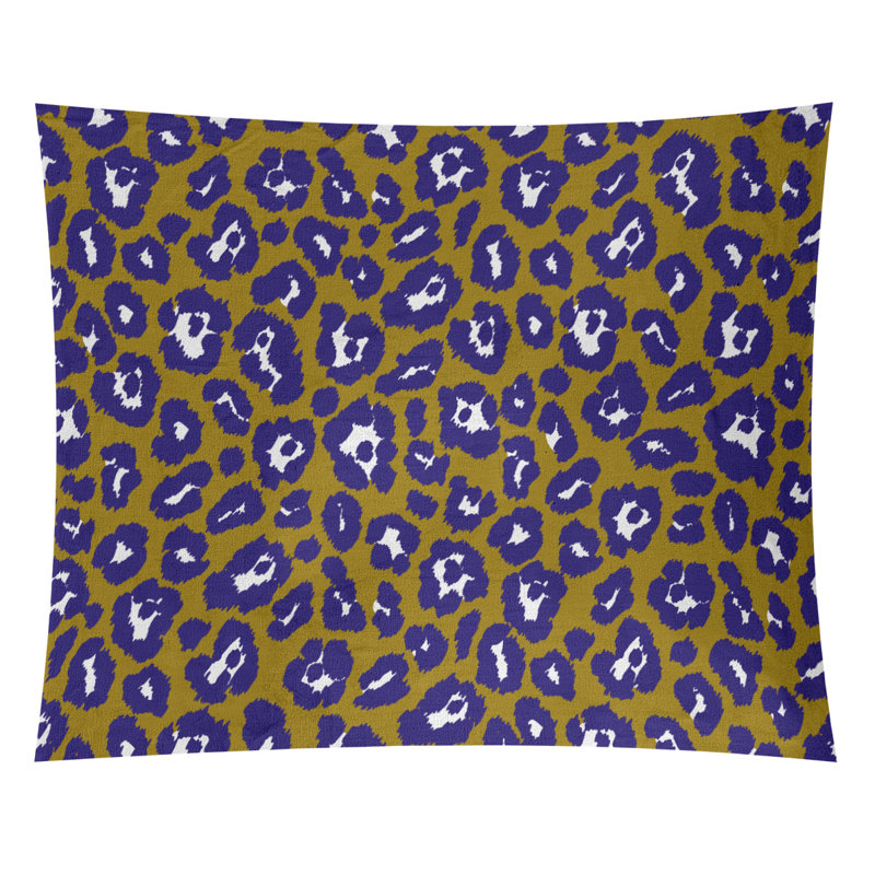Tapisserie en microfibre de football Baltimore, Or / mauve / blanc, H 88 po x l 104 po
