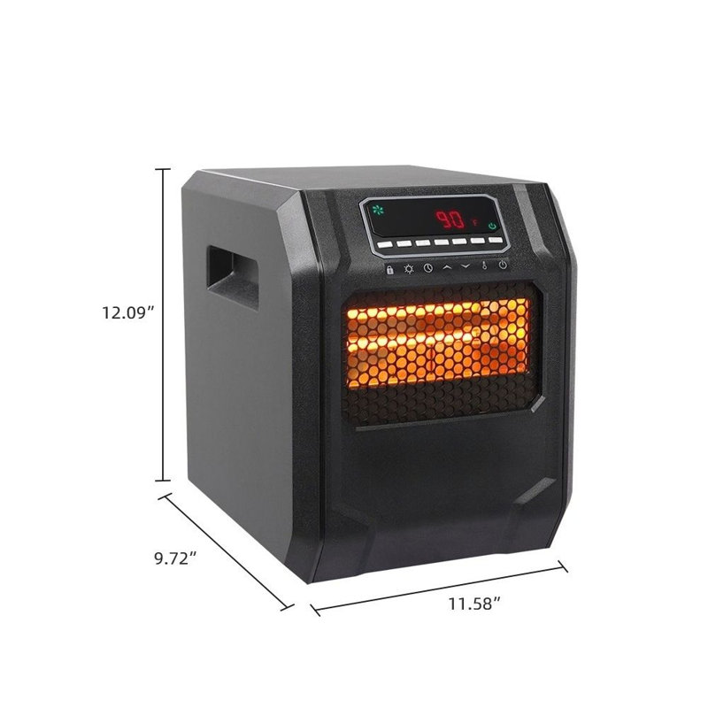 Chaufferette à télécommande infrarouge électrique portative avec ventilateur à DEL 1 500 Watts