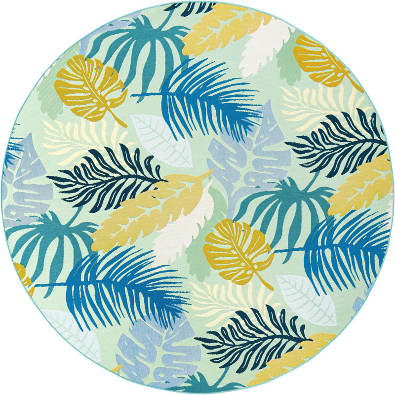 Windall Indoor/Outdoor Modern Area Rug, Round 7'10"