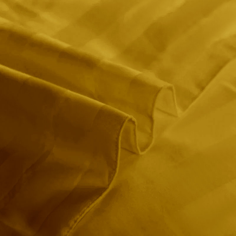 Microfibre 250 Thread Count Reversible Stripe Duvet Cover set for rooms, Double - 2 Standard Pillowcases, Ochre