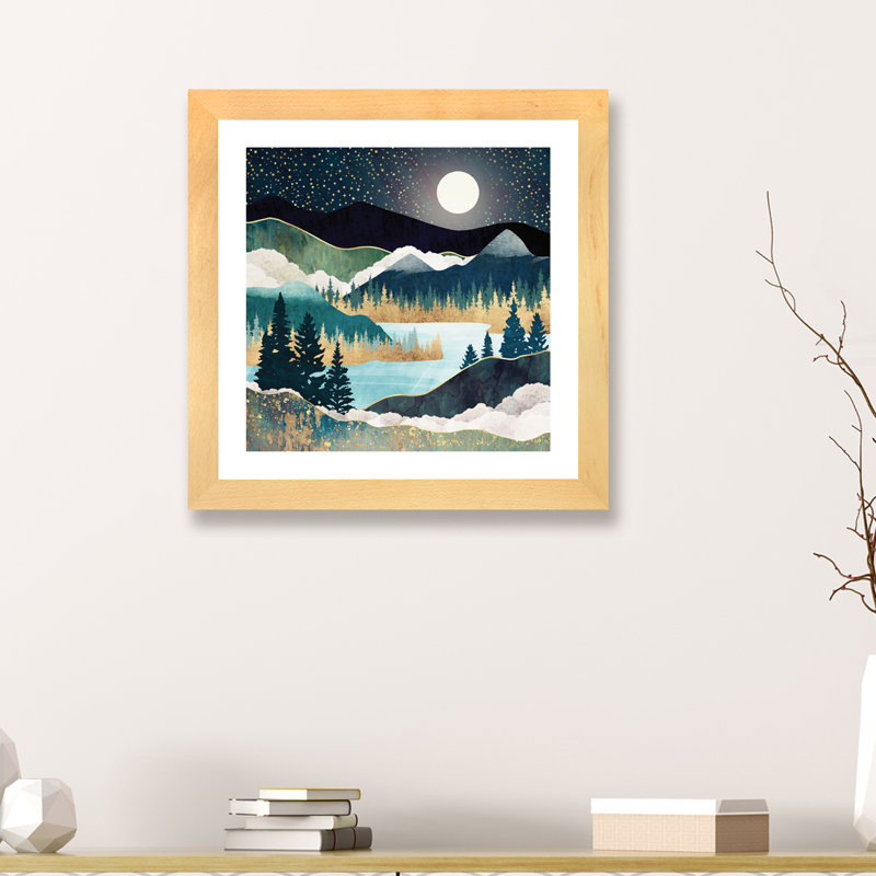 « star lake » par spacefrog designs-print, H 16 po x l 16 po x P 1 po, Papier avec cadre beige