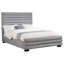 Grand lit tapissier gris