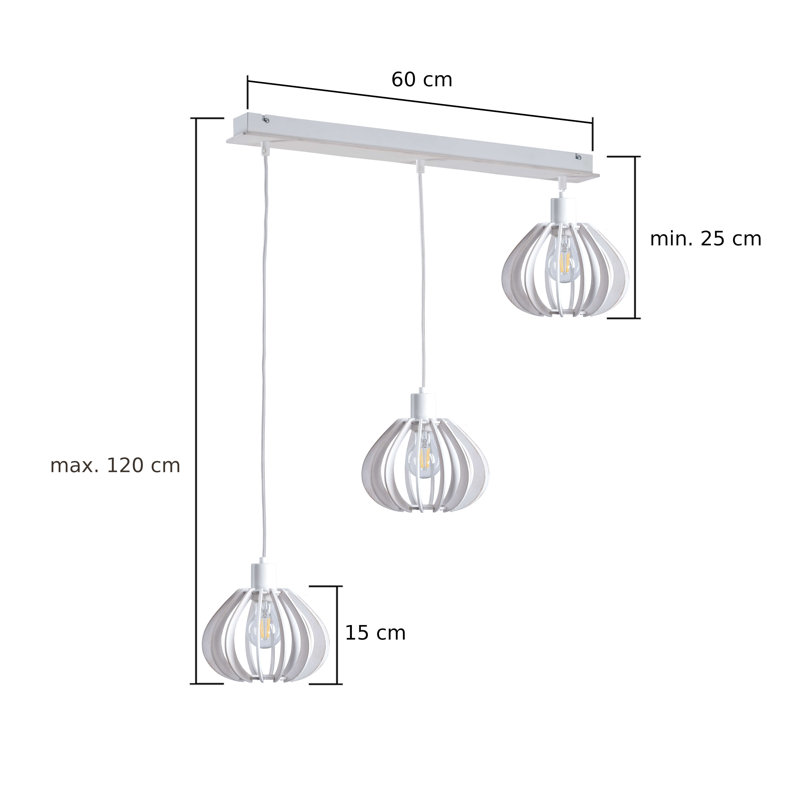 Parma 3 - Light Kitchen Island Pendant, White