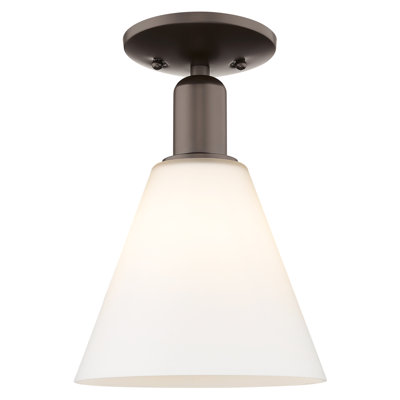 Arcadia - Berkshire Glass - 1 Light 8" Semi-Flush Mount - Oil Rubbed Bronze Finish - Clear Shade
