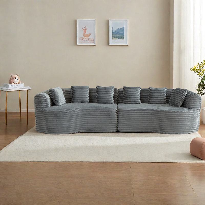 Canapé modulaire en velours côtelé 111,5 pouces Compression Cloud
