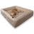 Luxurious Pet Bed for Dogs & Cats, Cream & Beige, 37.4 x 29.5 x 7.9 inches | 100% Polyester Outer Fabric, High-Grade Memory Foam, Ultra Soft High Density Foam | Perfect for Ultimate Comfort & Support-112985065-112985066