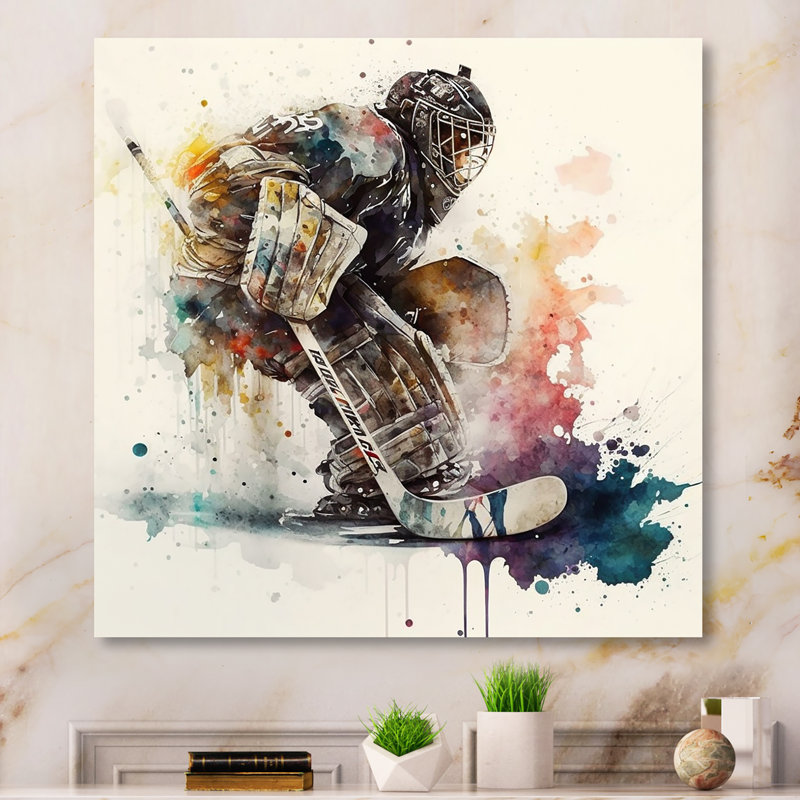 Décoration de gardien de but de hockey pendant le match de hockey I - Modern, H 36 po x l 36 po x P 1 po