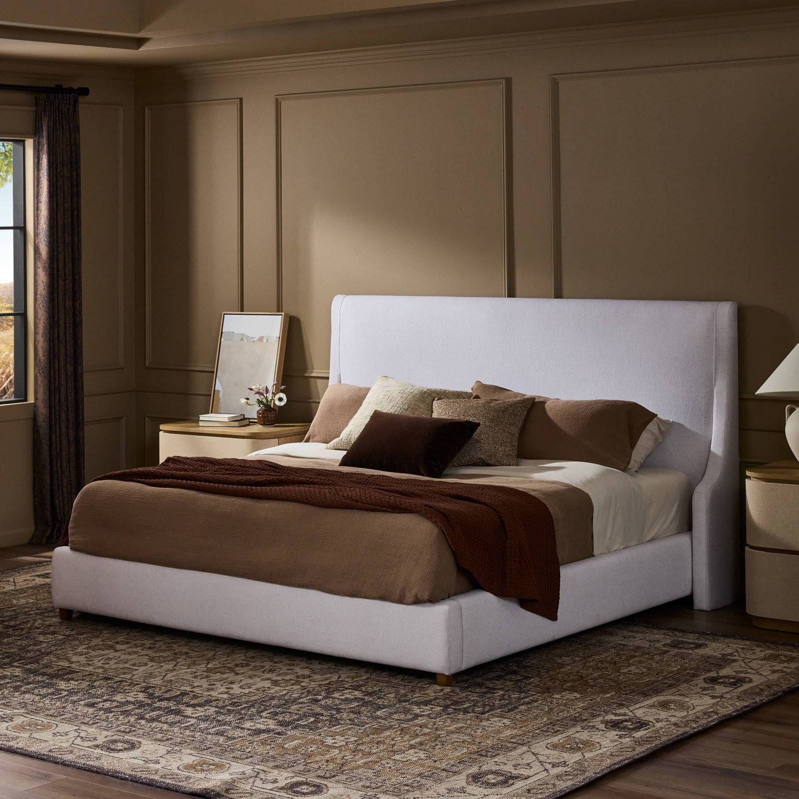 Linen Platform Bed, King