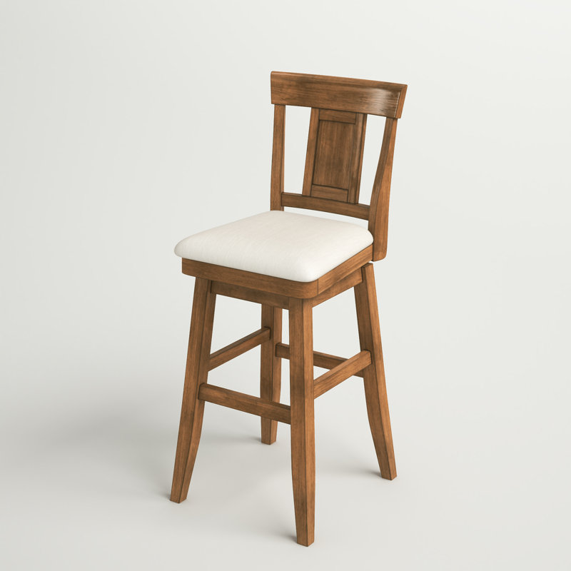 Fortville Swivel Upholstered Counter Stool, Oak, Bar Stool (30.59” Seat Height)