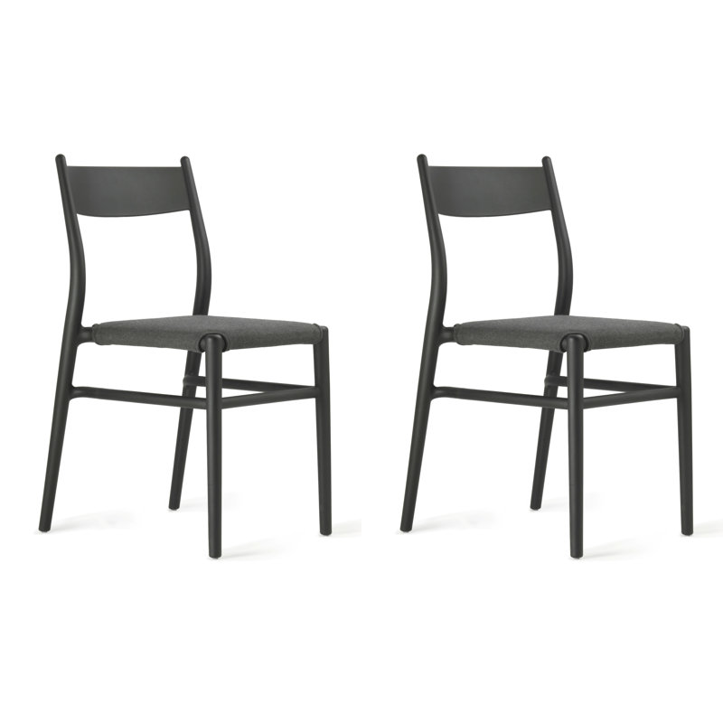 Chaise de salle à manger d'extérieur et d'intérieur Joi 36, Gris anthracite, Noir
