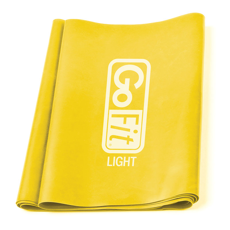 Bande plate simple sans latex Gofit® avec lumière / 5 lb Résistance (jaune)