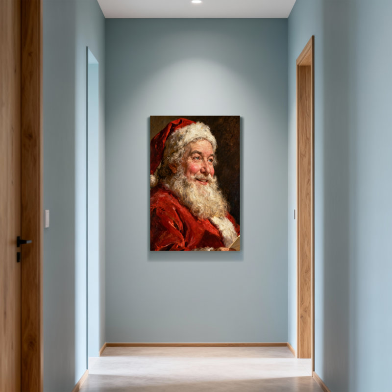 «Christmas Santa Claus Portrait», reproduction sur toile, H 30 po x l 20 po