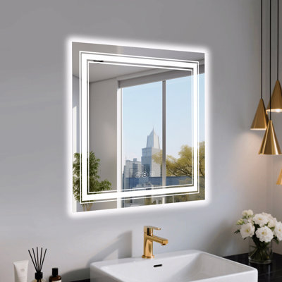 Miroir décoratif de salle de bain sans cadre à DEL, miroir intelligent