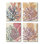 Ensemble de 4 impressions d’art graphique, "orange Purple Kelp" par Annie Warren