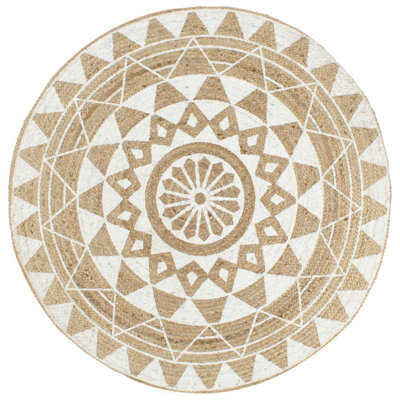 Round Delucia Geometric Hand Woven Area Rug