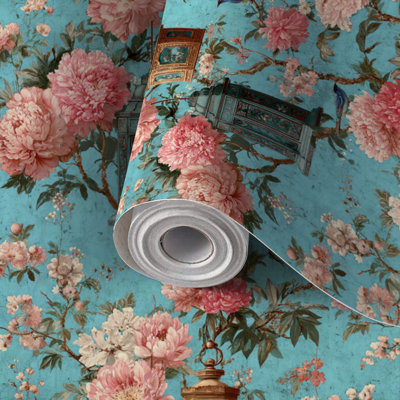 Papier peint auto-adhésif à peler et coller de luxe avec pivoine botanique Camellia
