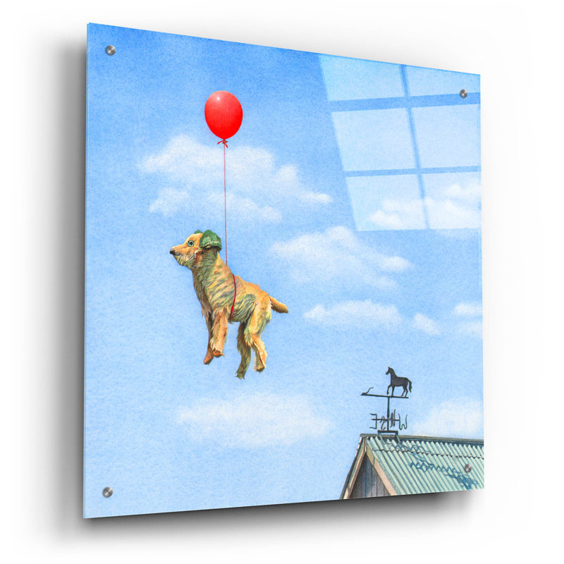  «Dudley Sails Away» par Marvindale, art mural en verre acrylique, 24 po x 24 po, H 24 po x l 24 po