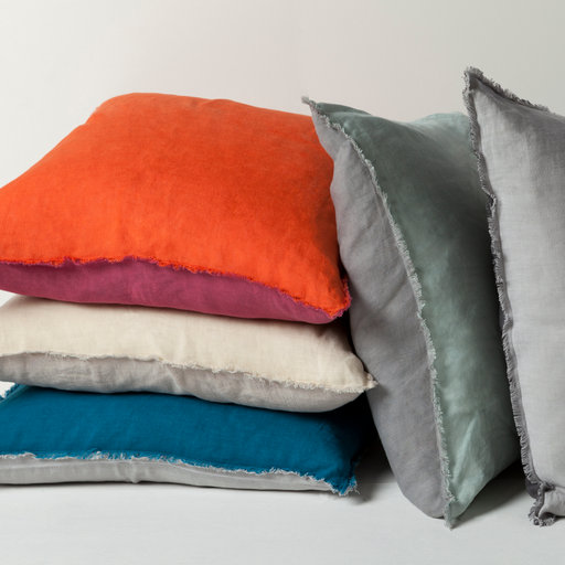 Eyelash Pillow Cover, 18" x 18", Bright Blue/Light Gray