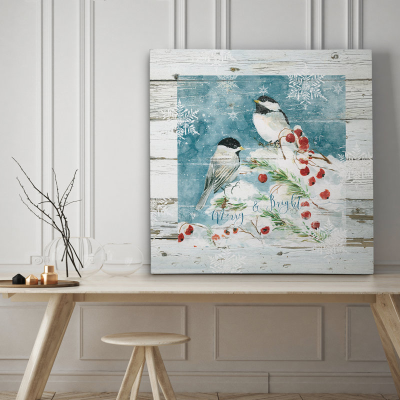 «Merry and Bright», reproduction sur toile, H 40 po x l 40 po x P 1,5 po, Toile tendue