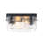 2-light Transparent Wavy Glass Flush Mount