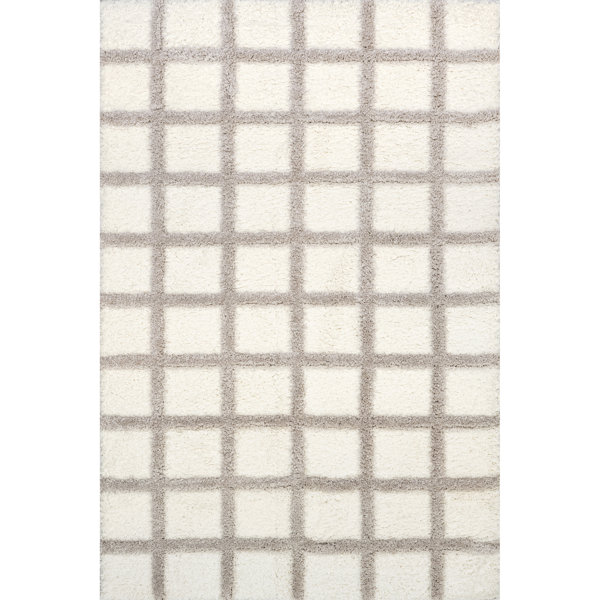 Latitude Run® Christabel Checkered High-Low Shag Area Rug | Wayfair