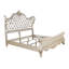 Lit standard en bois massif Monique avec tête de lit tapissier couleur champagne-93235299