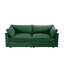 Canapé à 2 places en chenille vert avec tiroirs de rangement coulissants et accoudoirs en forme de croissant - Causeuse moderne peu encombrante pour les petits salons-1037676917-1037676919