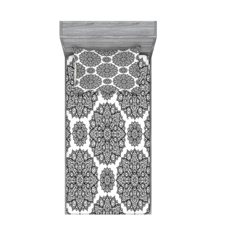 Ensemble de draps Symmetrique, Ensemble de draps pour lit simple avec drap-housse
