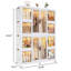 Grand garde-robe de rangement portatif avec 2 tringles et 12 organisateurs blancs. Tringles, portes magnétiques. Range les vêtements et les articles. Pp et ABS fiables Assemblage rapide.