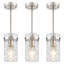 Luminaire suspendu moderne en nickel avec abat-jour en verre transparent à 1 lumière Aaron-935484063