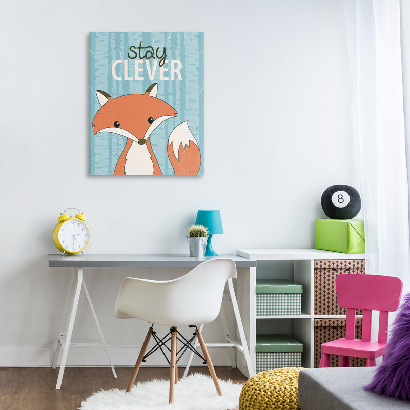 Restez intelligent avec la toile de renard, conception de Kim Allen, H 40 po x l 30 po