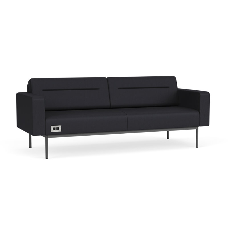 Darsey Lounge Reception Sofa With Power, With Power, Patriot Plus Black, Charcoal