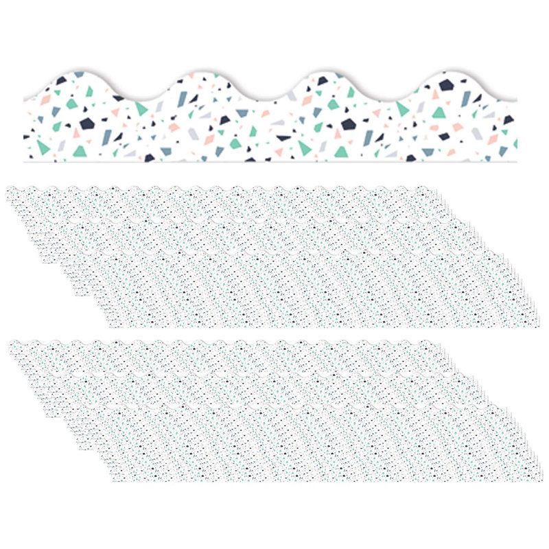 Bordure de salle de classe en terrazzo blanc Simply Sassy