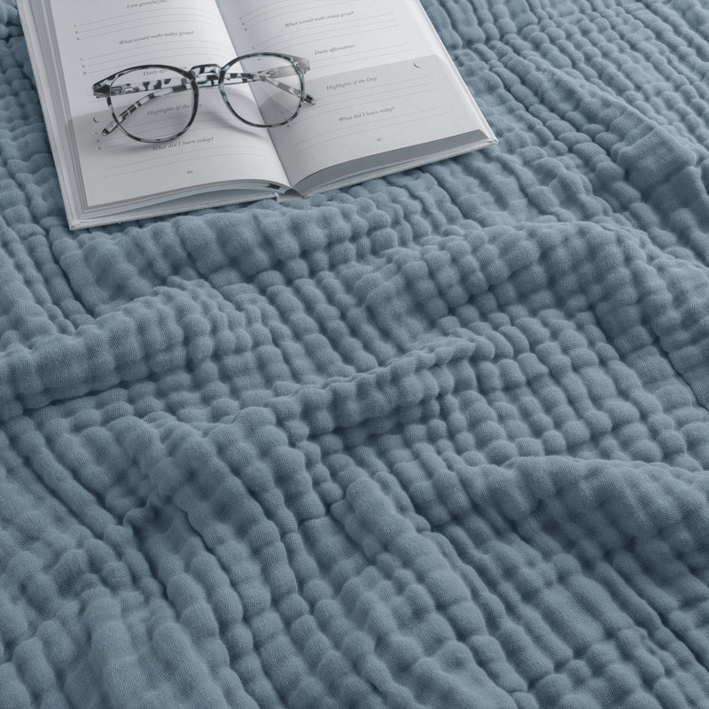 Comfy Cubs Muslin Blanket King, 274 x 229 cm - Soft, Lightweight, Breathable Cotton Blanket - 6-Layered Muslin Fabric, Throw