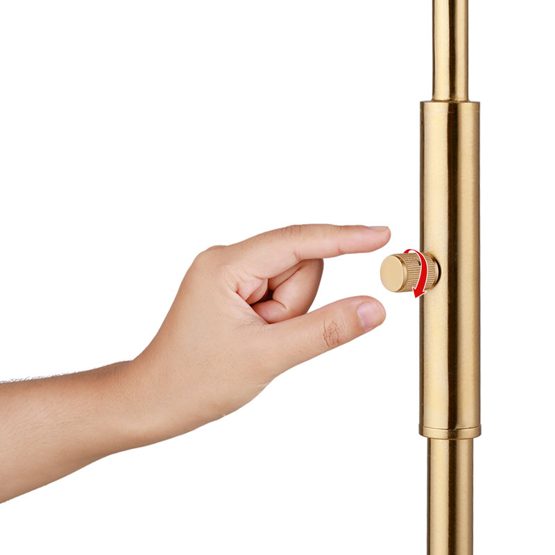 62" Dimmable Arched Floor Lamp, Gold