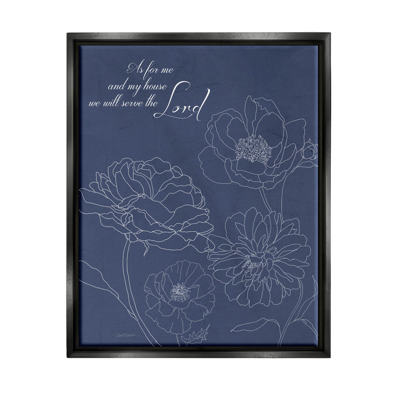 Art de giclée religieuse, contour et motif floral par Carol Robinson, Cadre flottant noir de jais