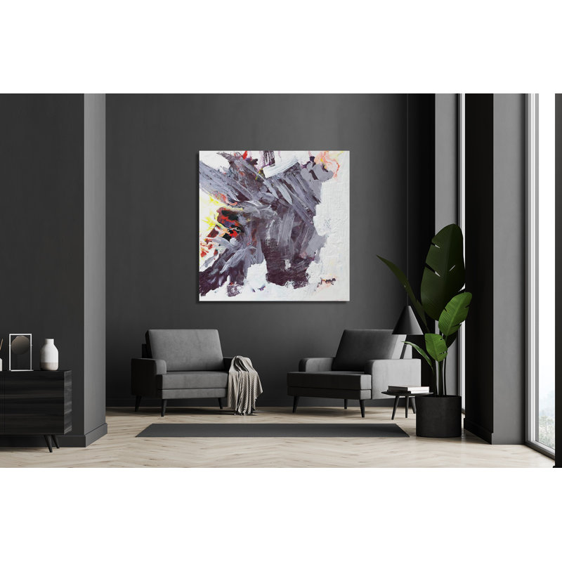 Abstract Print by John Beard, 13.5" H x 13.5" W x 1.75" D, White Framed Canvas
