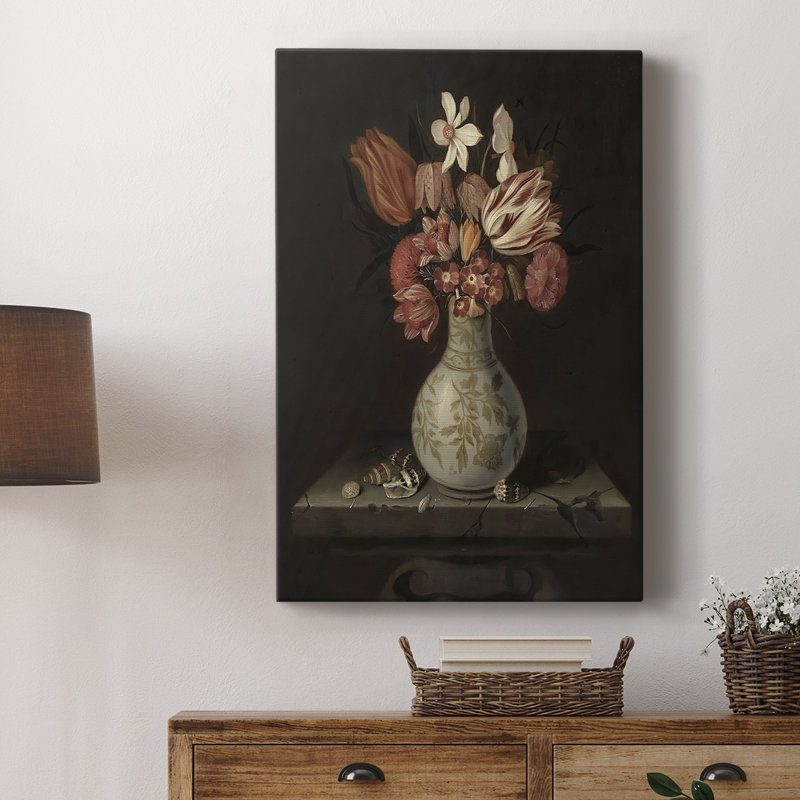 Motif floral rétro LXIX - galerie Cavas, H 18 po x l 12 po