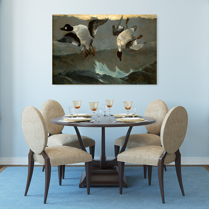 Right And Left Classic Contemporary Bird Duck Goose Spring Wildlife Wall Art Print by Winslow Homer - Wrapped Canvas Print